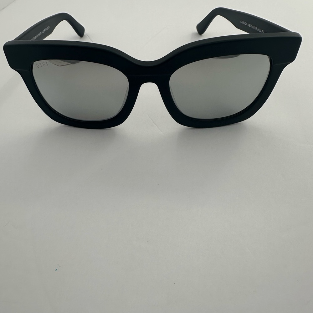 DIFF Black Square Sunglasses with Gray Lenses - image 2